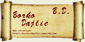 Borko Dajlić vizit kartica